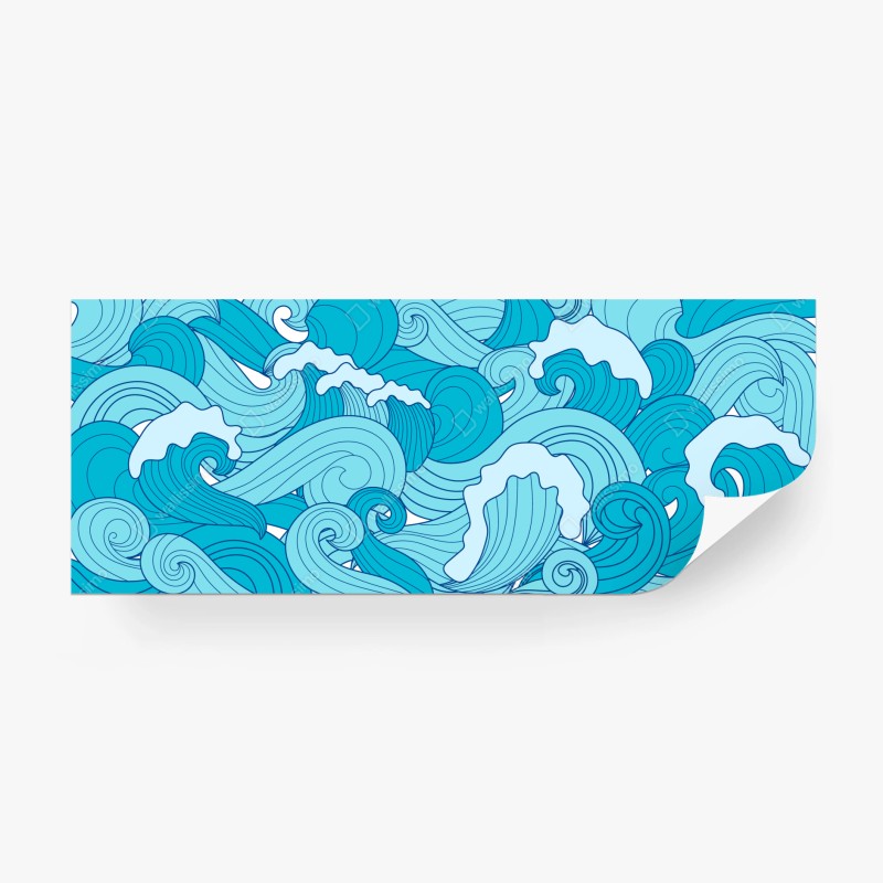 Wall mural blue ocean waves pattern