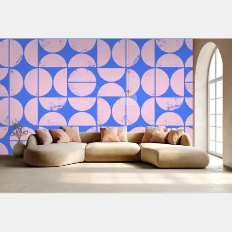 Wall mural pastel geometric circle pattern • Wallissimo®