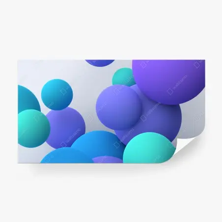 Wall mural colorful 3d floating spheres abstract art • Wallissimo®