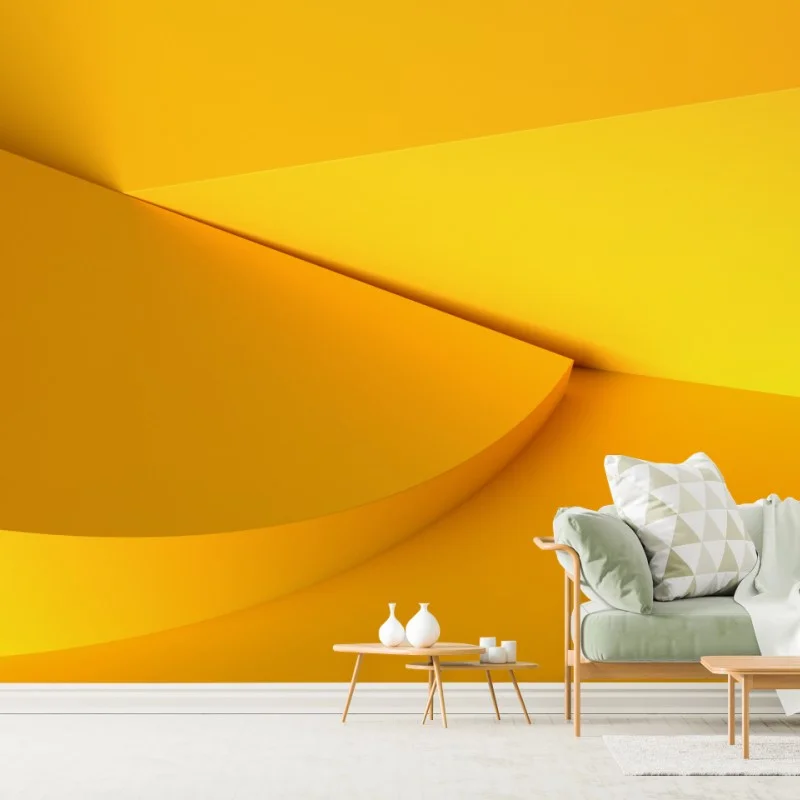 Wall mural yellow geometric 3d abstract composition