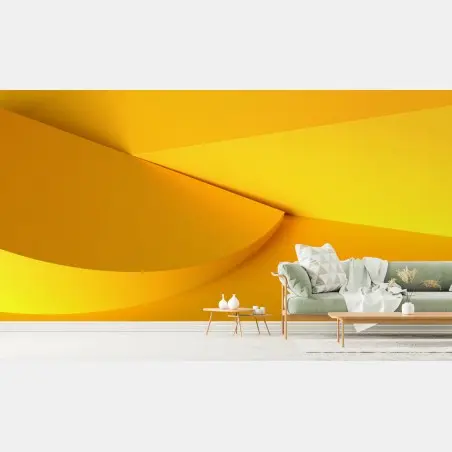 Wall mural yellow geometric 3d abstract composition • Wallissimo®