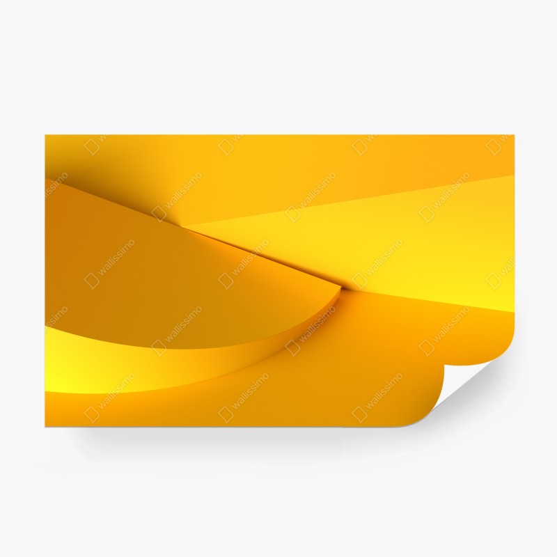Wall mural yellow geometric 3d abstract composition