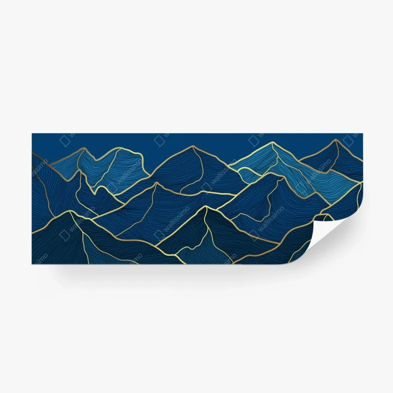 Wall mural golden line mountain landscape