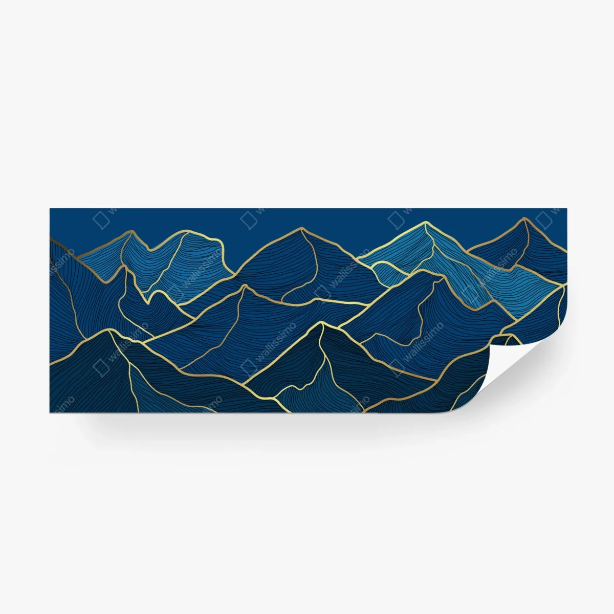 Wall mural golden line mountain landscape • Wallissimo®