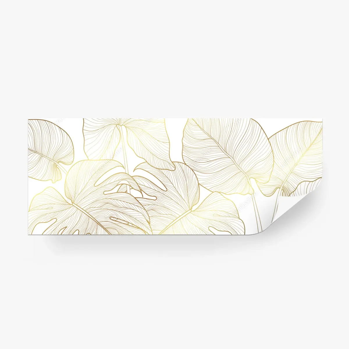 Wall mural golden botanical line art • Wallissimo®