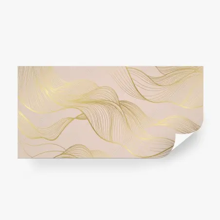 Wall mural golden waves abstract pattern • Wallissimo®