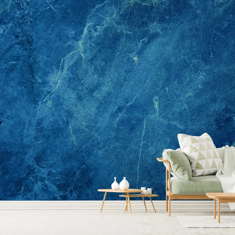 Wall mural deep blue marble texture wall art