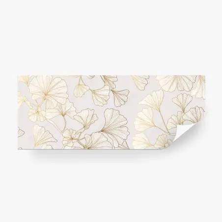 Wall mural delicate golden ginkgo botanical pattern • Wallissimo®