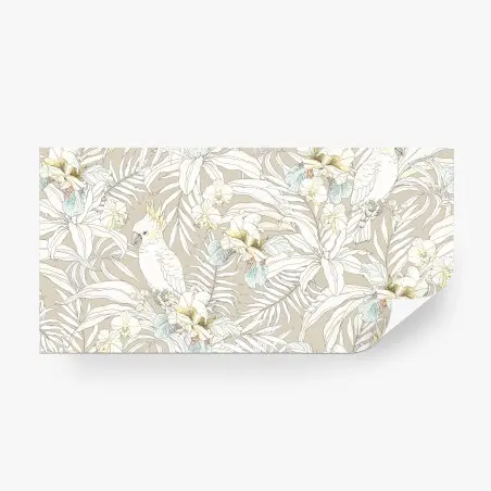 Wall mural tropical cockatoo floral pattern • Wallissimo®