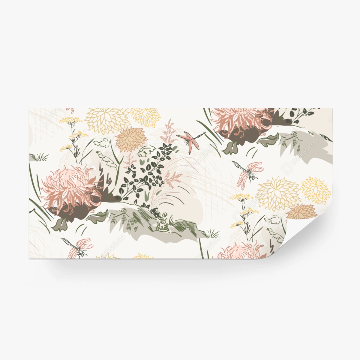 Wall mural soft pastel floral pattern • Wallissimo®