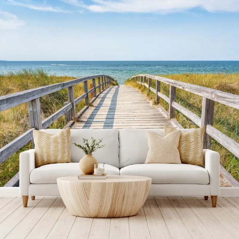 Wall mural boardwalk to the sea