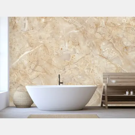 Wall mural beige marble texture with natural veins • Wallissimo®
