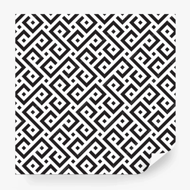 Wall mural timeless black and white geometric pattern