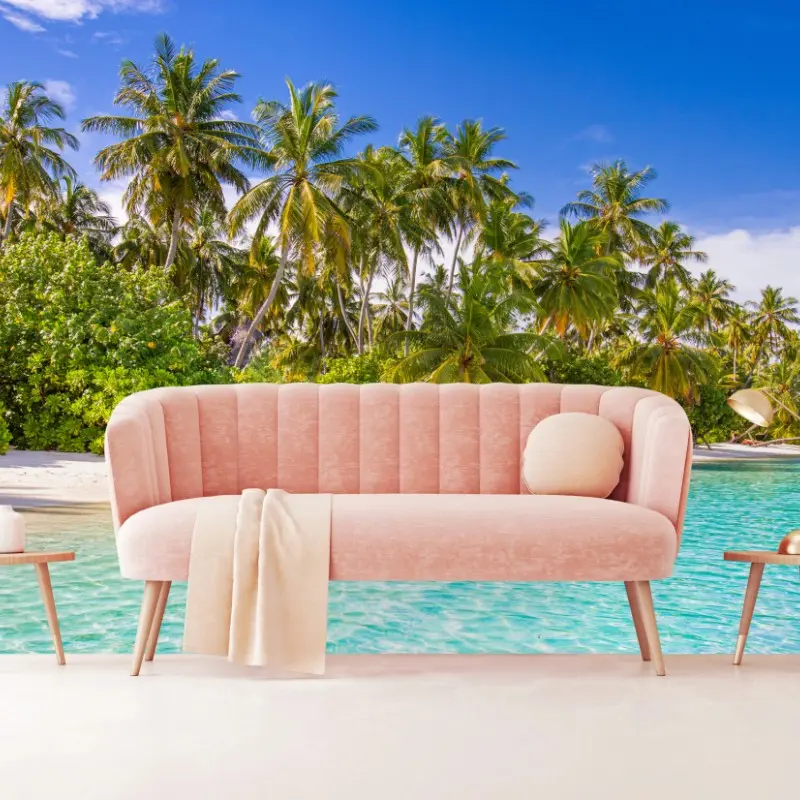 Wall mural tropical palm beach paradise