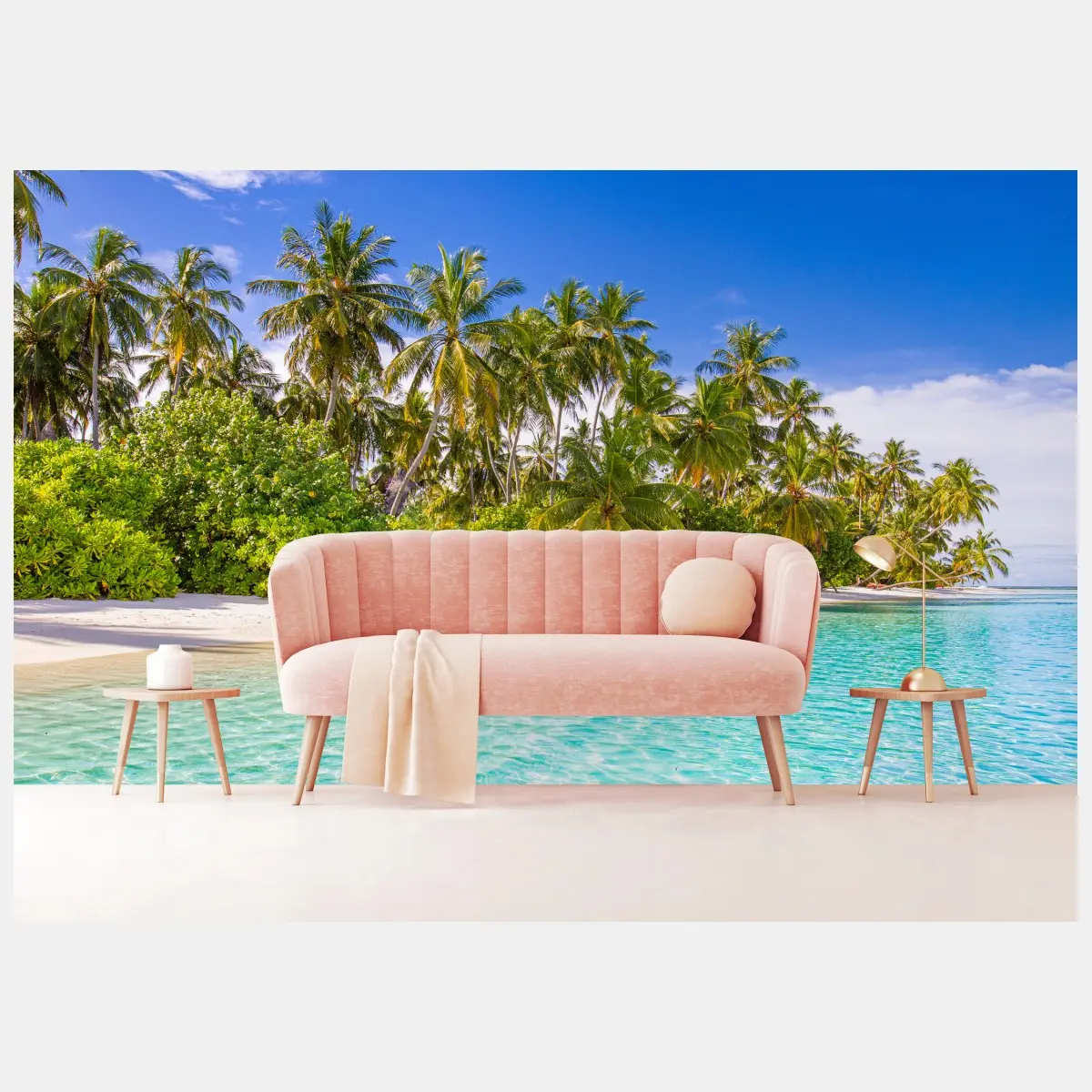 Wall mural tropical palm beach paradise • Wallissimo®