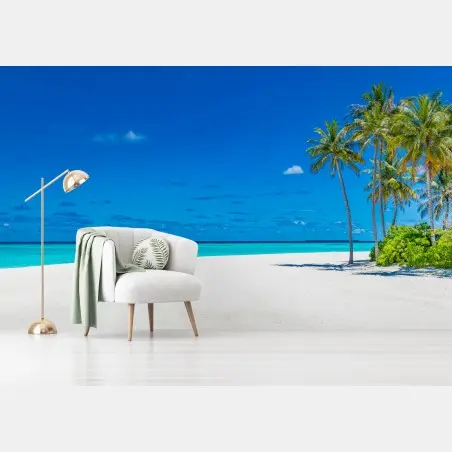 Wall mural tropical turquoise beach escape • Wallissimo®
