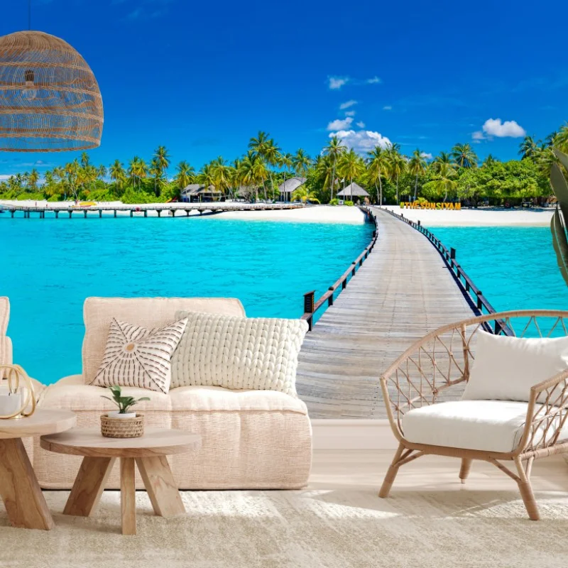 Wall mural tropical turquoise paradise beach