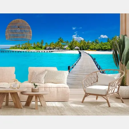 Wall mural tropical turquoise paradise beach • Wallissimo®