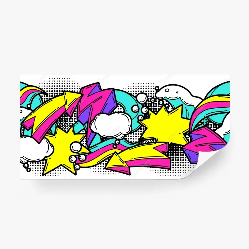 Wall mural vibrant pop art comic pattern