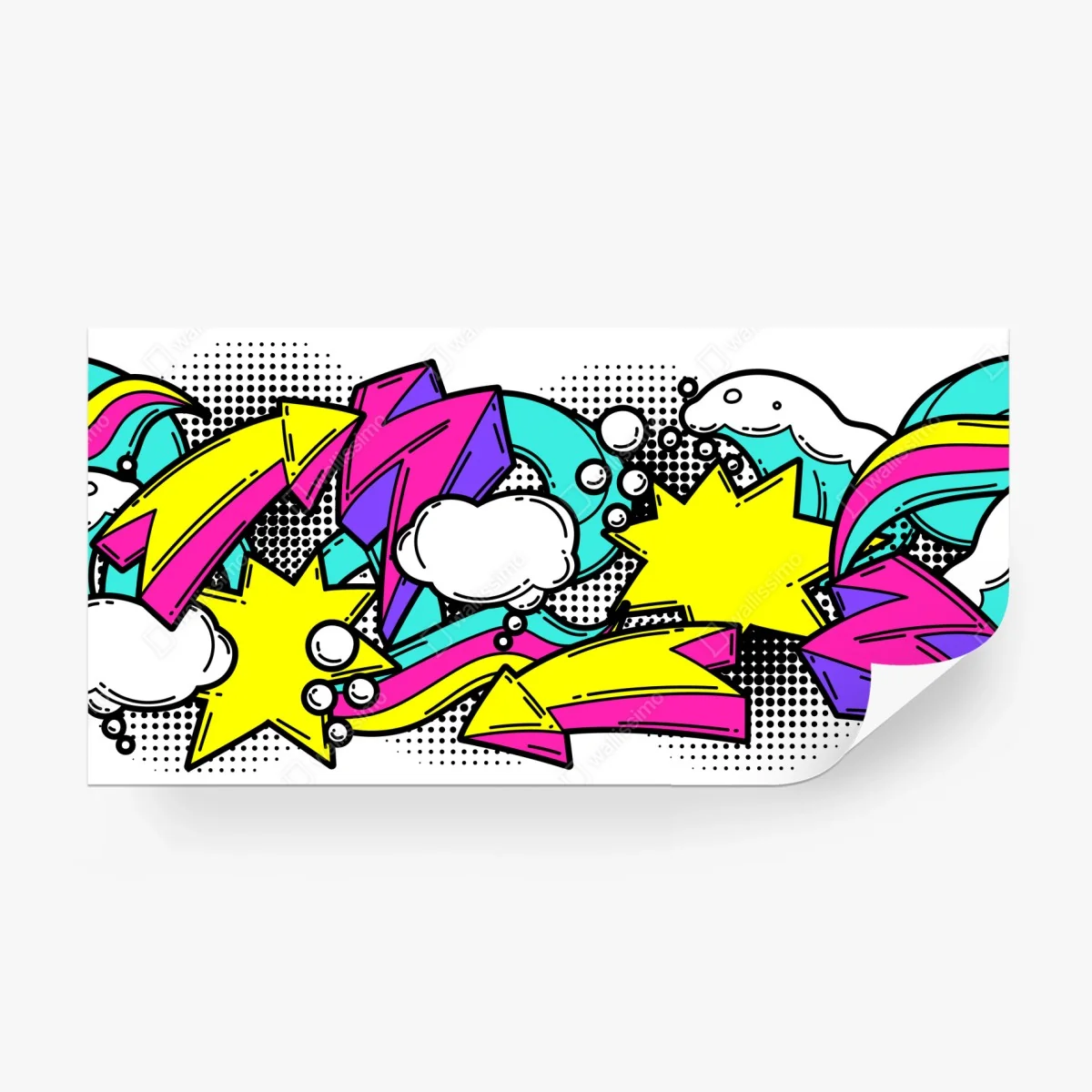 Wall mural vibrant pop art comic pattern ⁕ Wallissimo®