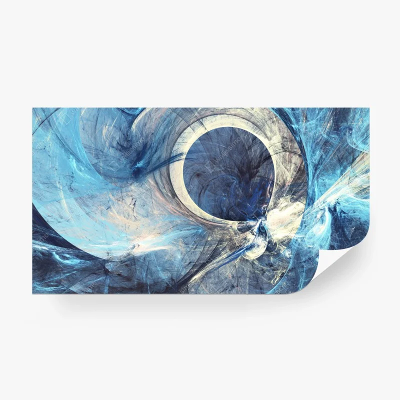 Wall mural blue fractal vortex