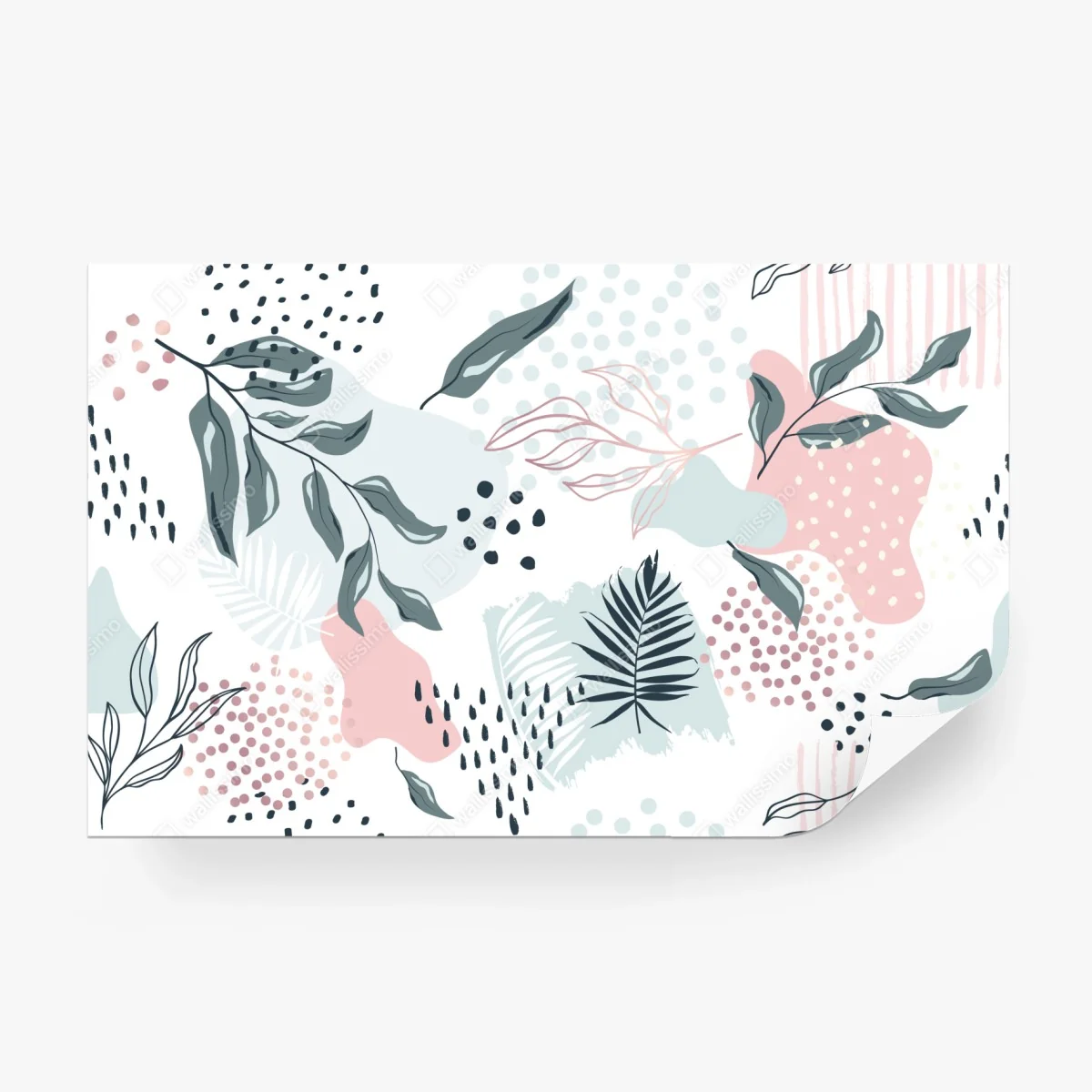 Wall mural pastel botanical abstract pattern • Wallissimo®