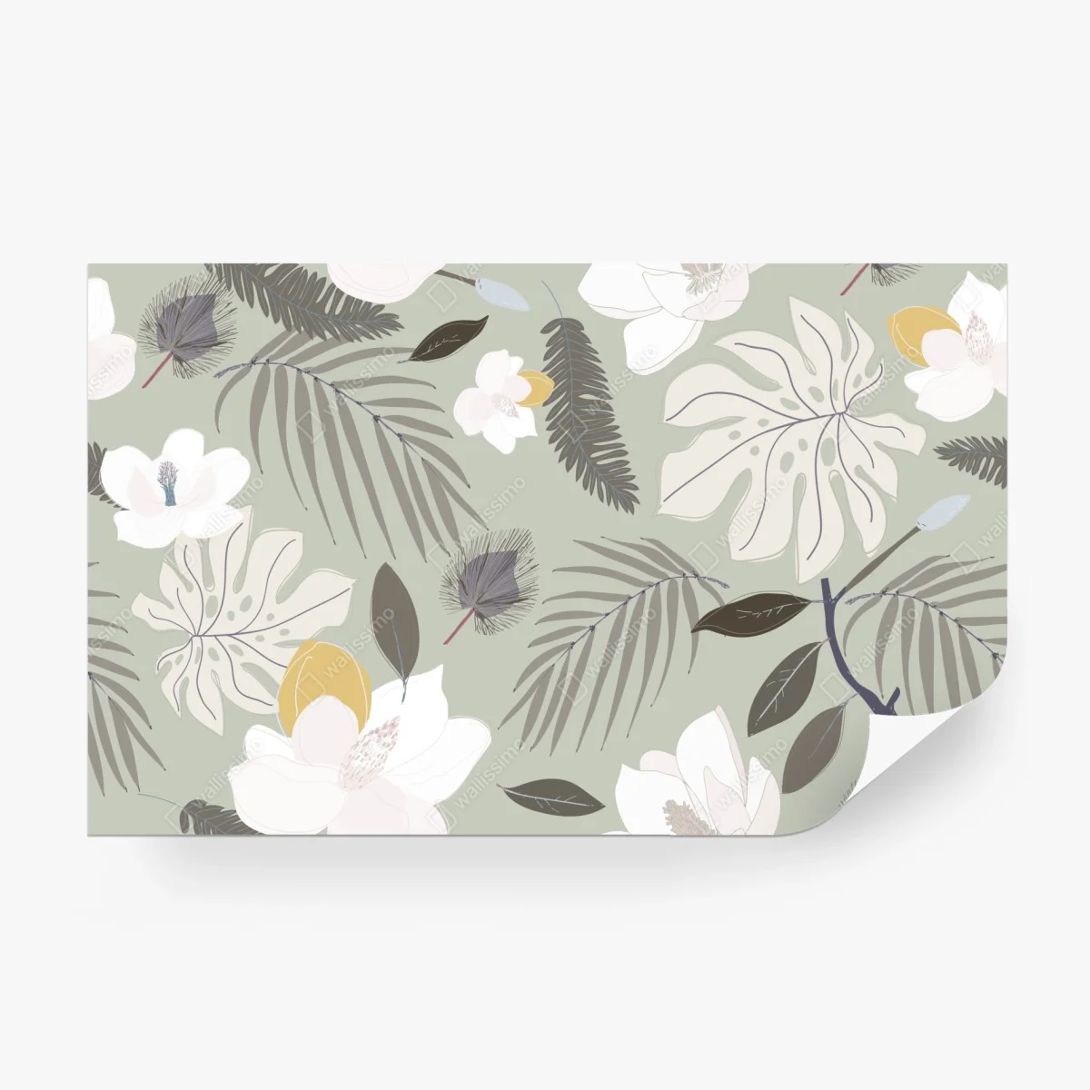 Wall mural soft pastel botanical pattern ⁕ Wallissimo® Wall mural soft pastel botanical pattern ⁕ Wallissimo®