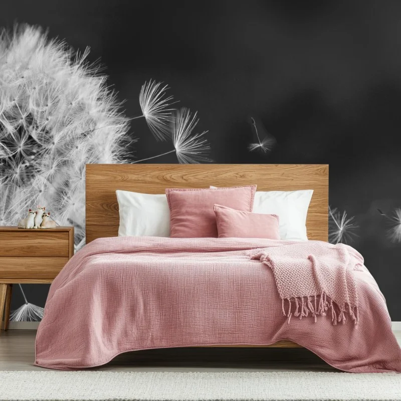 Wall mural floating dandelion seeds