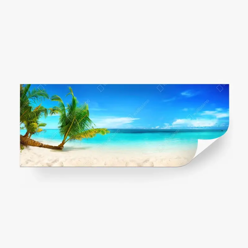 Wall mural turquoise wave pattern abstract art • Wallissimo®