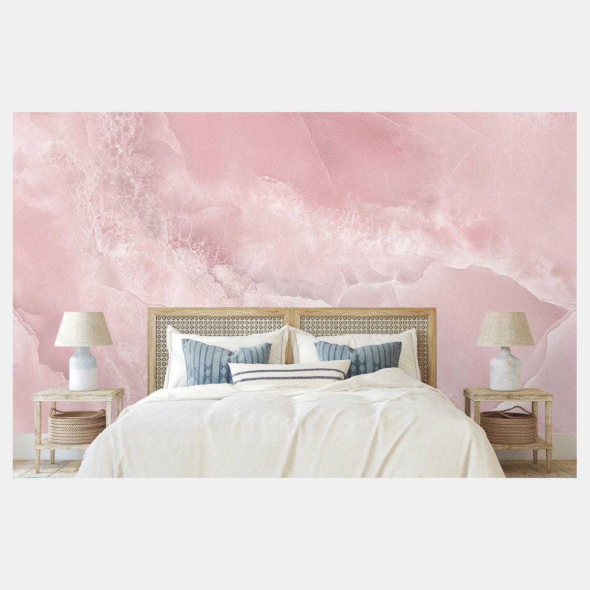 Wall mural soft pink marble texture • Wallissimo®