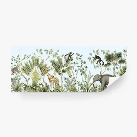 Wall mural tropical jungle animals panorama • Wallissimo®