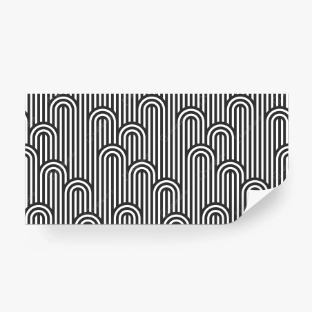 Wall mural black and white geometric stripe pattern • Wallissimo®