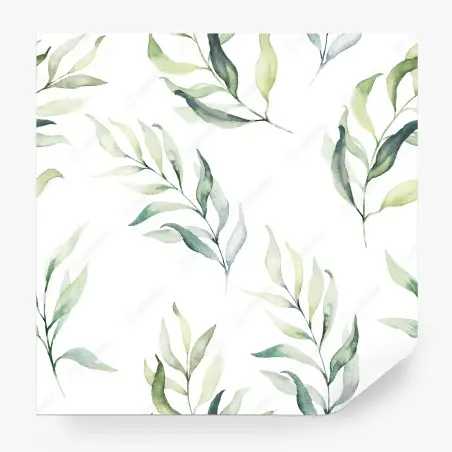 Wall mural soft watercolor eucalyptus leaves pattern • Wallissimo®