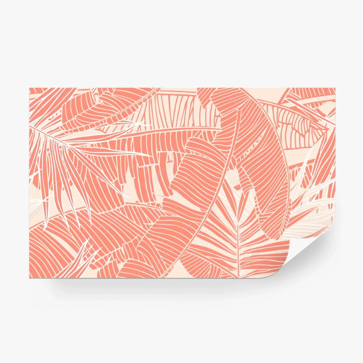 Wall mural coral tropical leaf pattern • Wallissimo®