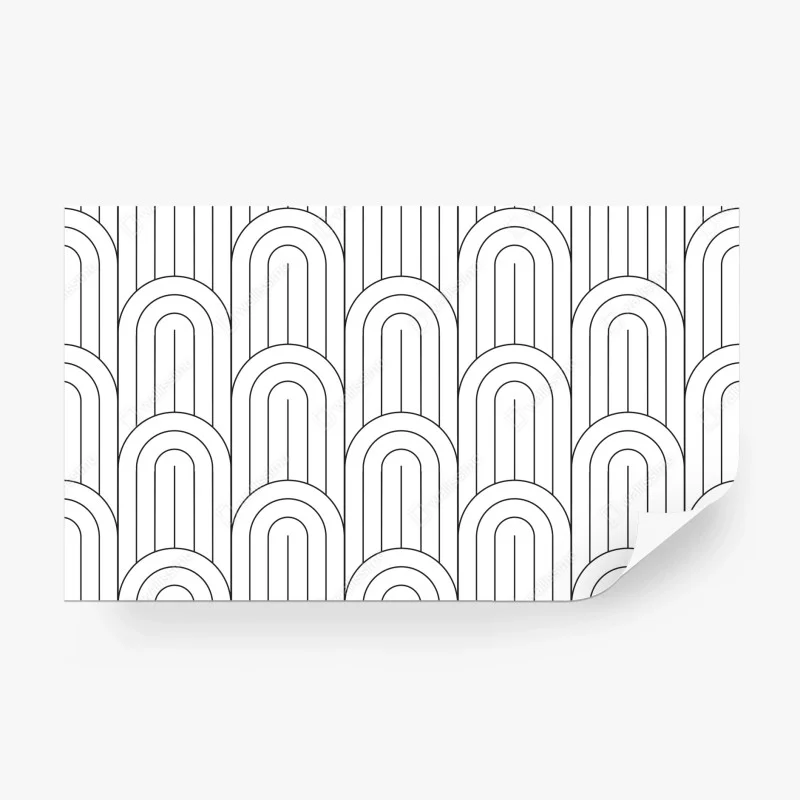 Wall mural monochrome retro arch pattern