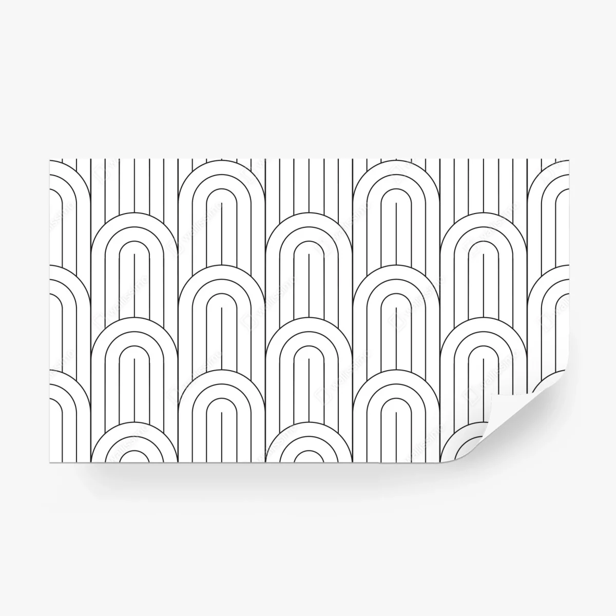 Wall mural monochrome retro arch pattern • Wallissimo® Wall mural monochrome retro arch pattern • Wallissimo®