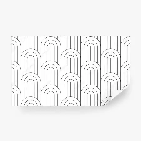 Wall mural monochrome retro arch pattern • Wallissimo®