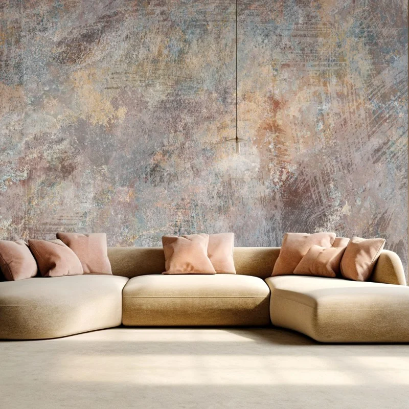 Wall mural subtle textured abstract in warm neutrals