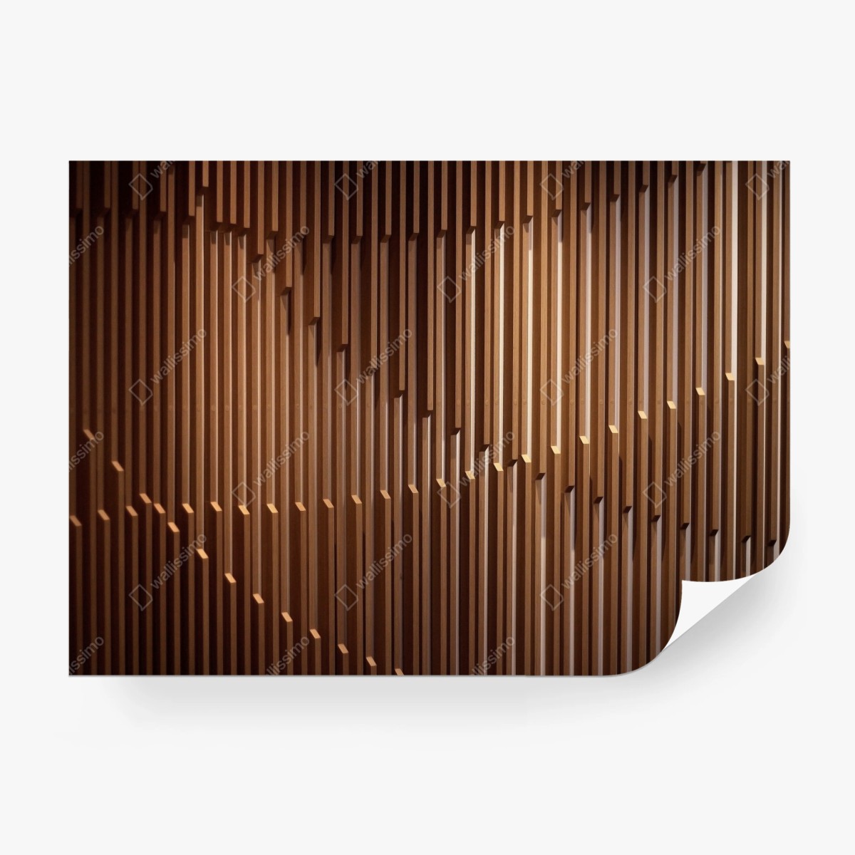 Wall mural warm wooden slat wall pattern ⁕ Wallissimo® Wall mural warm wooden slat wall pattern ⁕ Wallissimo®