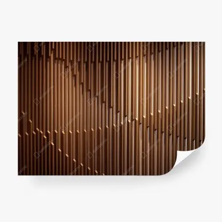 Wall mural warm wooden slat wall pattern • Wallissimo®