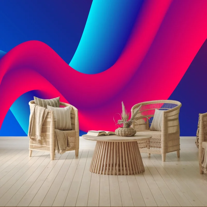 Wall mural vibrant flowing gradient waves