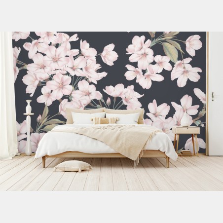 Wall mural delicate cherry blossom floral print • Wallissimo®