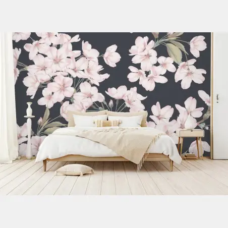 Wall mural delicate cherry blossom floral print • Wallissimo®