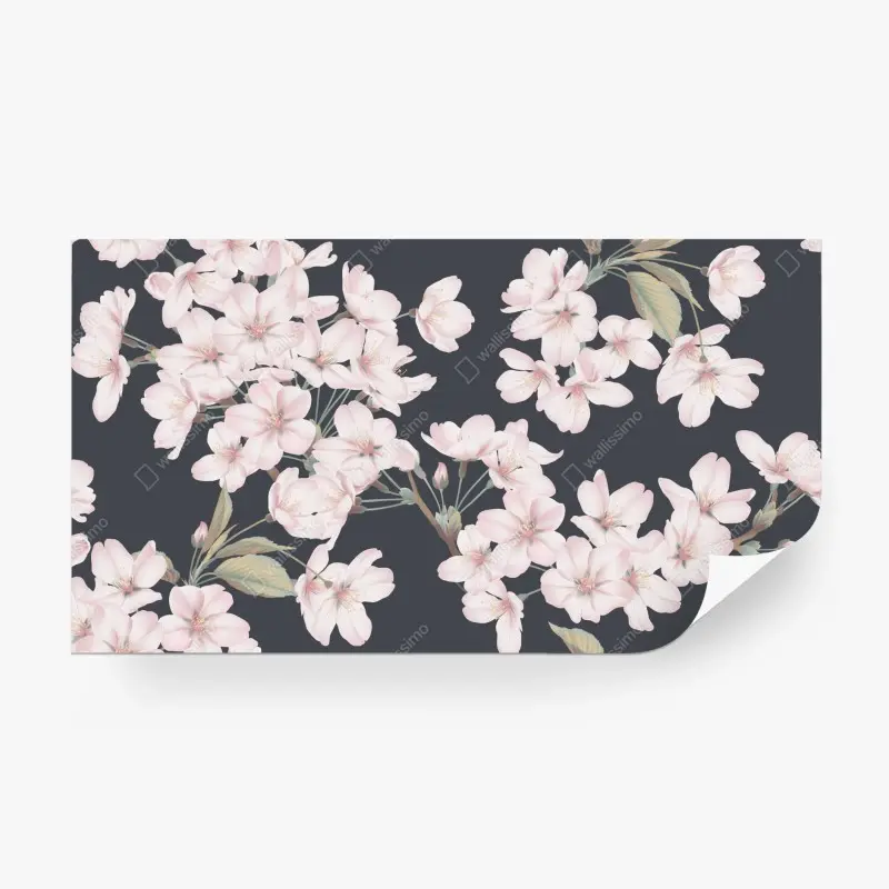 Wall mural delicate cherry blossom floral print