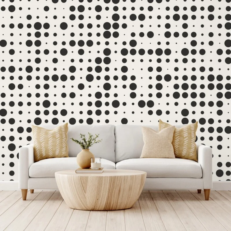 Wall mural minimalist halftone dot pattern