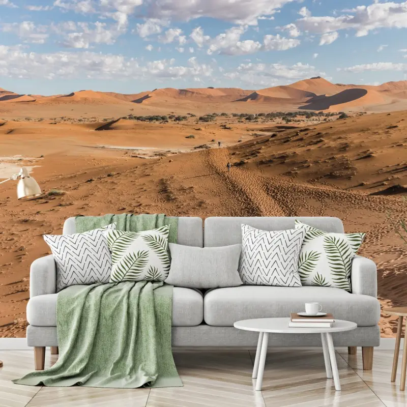Wall mural vast desert dunes under blue sky