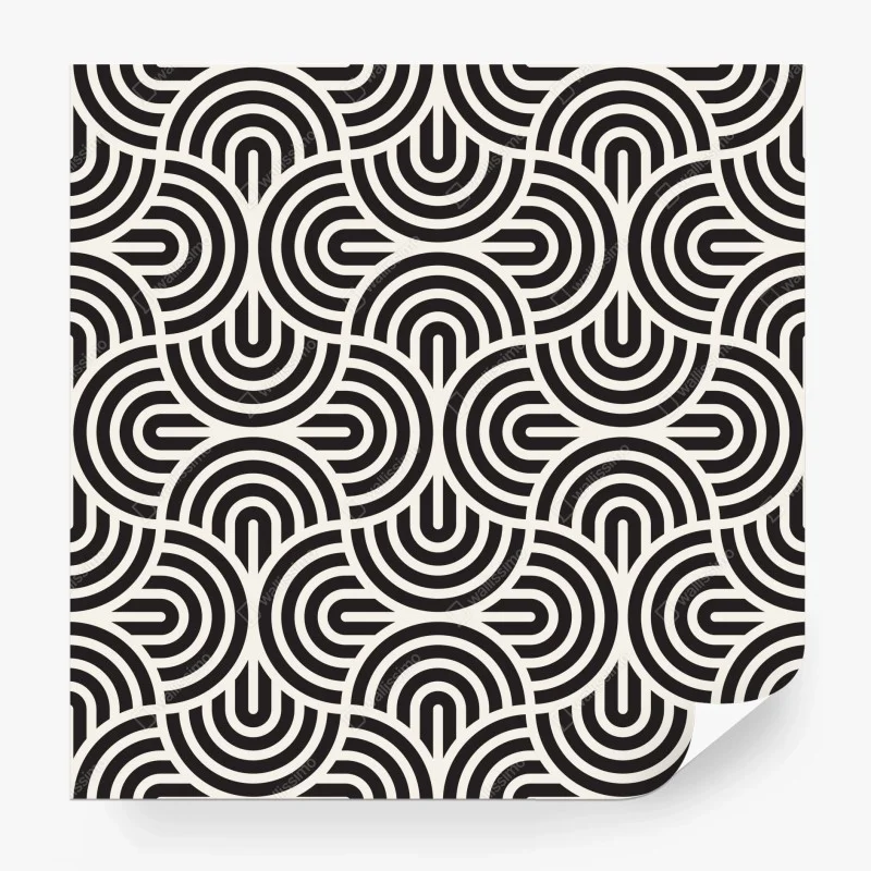 Wall mural black and white geometric pattern