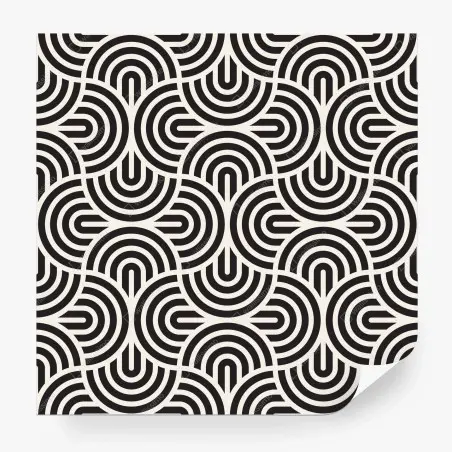Wall mural black and white geometric pattern • Wallissimo®