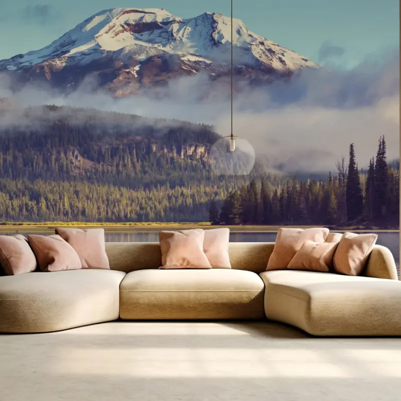 Wall mural serene mountain lake in Oregon