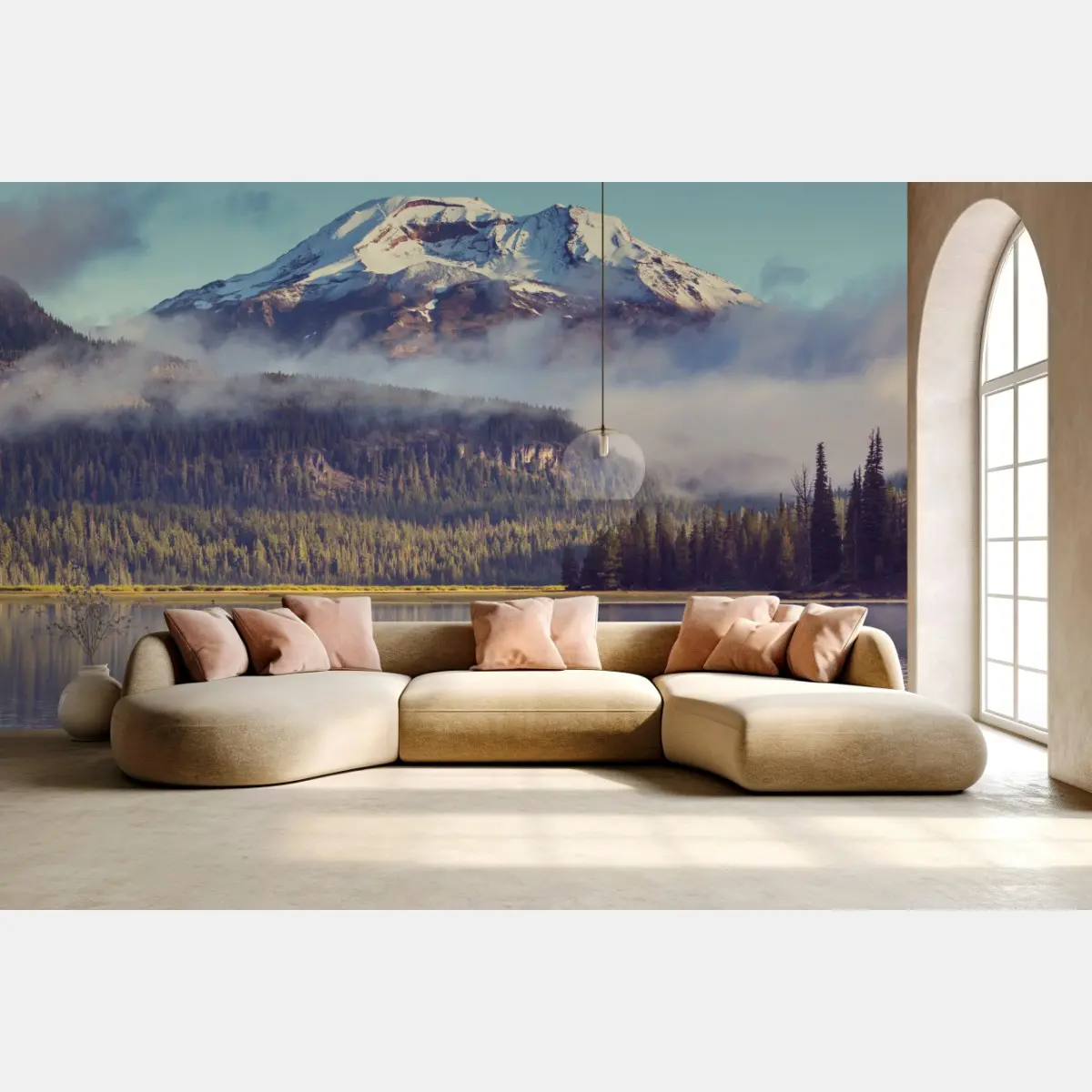 Wall mural serene mountain lake in Oregon • Wallissimo®